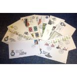 RNLI FDC cover collection. Nine covers inc official FDCs 1979 Flowers, 1977 Silver Jubilee, 1984