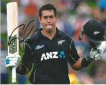 ROSS TAYLOR signed New Zealand Cricket 8x10 Photo Est. £4-6. Good Condition. All signed pieces