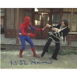 Nicholas Hammond Spiderman hand signed 10x8 photo. This beautiful hand-signed photo depicts Nicholas