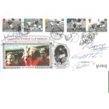 1966 World cup multiple signed FDC. 1996 official football FDC signed by Alan Ball, Nobby Stiles,