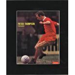 Football Peter Thompson signed colour magazine photo. Mounted to approx size 16x12. Good