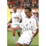Youri Djorkaeff signed 12x8 colour photo. French former professional footballer who played as an