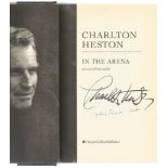 Charlton Heston hardback book titled In the Arena The Autobiography signed on the inside title