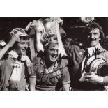 Manchester United 8x12 Photo Signed By Manchester United Legends Jimmy Greenhoff And Alex Stepney