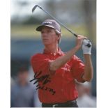 Larry Mize Signed Golf 8x10 Photo. Good Condition. All signed pieces come with a Certificate of