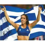 Katerina Stefanidi Signed Athletics 8x10 Photo. Good Condition. All signed pieces come with a