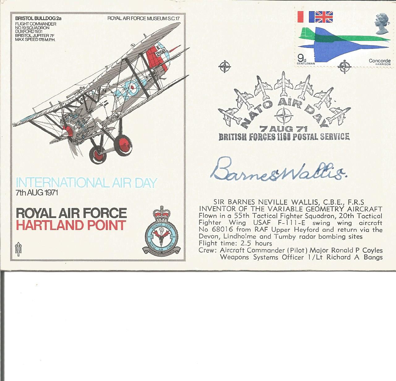 Barnes Wallis signed RAF Museum cover. Slight ding at top of cover hence low start price. Good