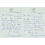 Battle of Britain Peter Howard Williams handwritten letter 1991 to BOB historian Ted Sergison.