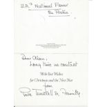 Colditz POW Flt Lt Peter Tunstell signed Christmas Card to WW2 author Alan Cooper. Good Condition.
