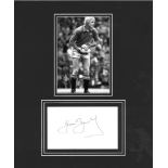 Gary Bailey signature piece mounted below b/w photo. former footballer who made nearly 300