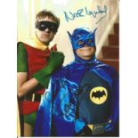 Nicholas Lyndhurst and David Jason signed 7x5 colour Batman and Robin photo. Good Condition. All