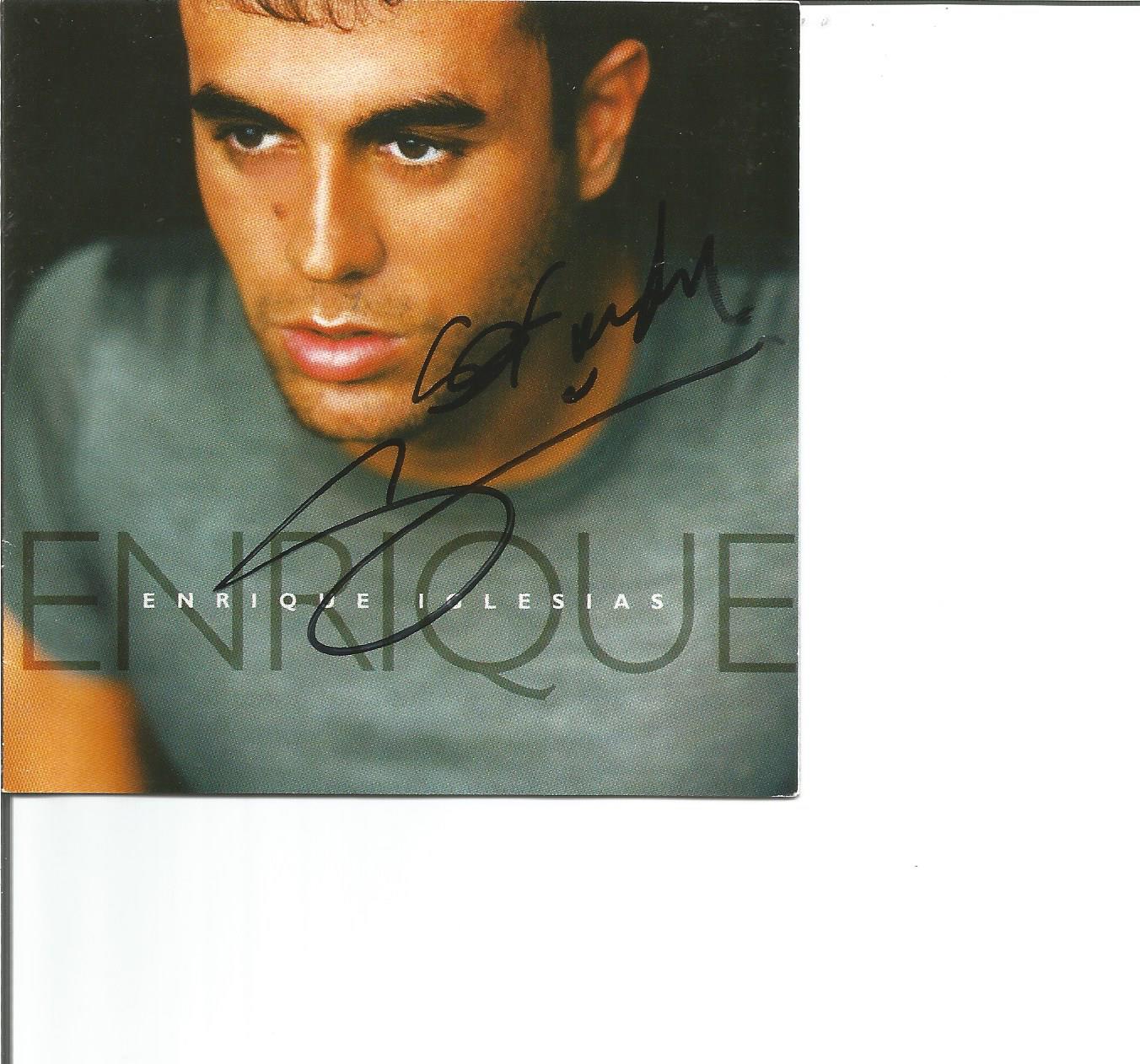Music Enrique Iglesias signed CD insert. CD included. Good Condition. All signed pieces come with