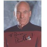 Star Trek, Next Generation Patrick Stewart signed 10 x 8 photo in character. Good Condition. All