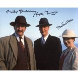 Poirot 8x10 Photo From Poirot Signed By All Three Series Main Co-Stars, Pauline Moran, Hugh Fraser