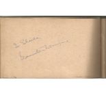 Vintage Entertainment autograph book. 32 signatures. Includes Dirk Bogarde, Diana Churchill, Emyrs