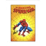 Stan Lee signed The Amazing Spider-man illustration. Approx mounted size 16x12. Good Condition.