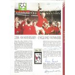 Bobby Moore Geoff Hurst genuine signed autograph Masterfile page. Good Condition. All signed