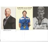 Lot Of 16 German Football Autographed Modern Club Cards, All Featuring Former Internationals