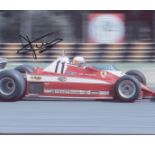Motor Racing Jody Scheckter signed 10 x 8 photo during F1 race. Good Condition. All signed pieces