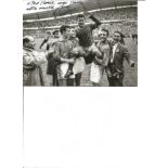 Football Autographed Just Fontaine Photo, A Superb Image Depicting The French Forward Being Held