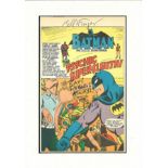 Bob Kane and Bill Finger signed Batman magazine page mounted to 10 x 8 inches. Comes with