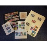 Worldwide stamp collection. 60+ stamps on loose album pages and index cards. Includes stamps from