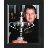 Snooker Mark Williams signed colour photo. Mounted to approx size 12x10. Welsh professional