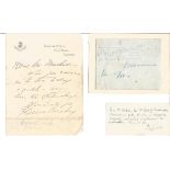 Vintage signed letters and notes collection. Nine items late 1800, early 1900 includes Horace