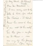 David Bispham handwritten 4 page letter with amusing content about a rumour he was about to be
