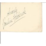 Pauline Frederick signed vintage autograph album page. Originally a stage actress with numerous