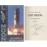 Space Apollo 13 astronaut James Lovell. Hardback copy of Lovell s autobiography, Lost Moon. Good
