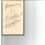 Bobby Moore, Jimmy Greaves, Ian Callaghan signed autograph album page, last page with hard