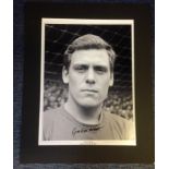 Football Gordon West signed b/w photo. Mounted to approx size 20x16. Good Condition. All signed