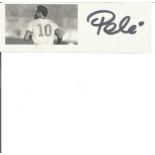 Pele Signed Brazil Page. Good Condition. All signed pieces come with a Certificate of