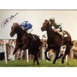 Willie Carson 16x12 Inch Photo Signed By Willie Carson Pictured Winning The Epsom Derby On