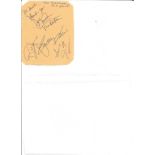 Music The Drifters irregular cut signature piece. Dedicated. Good Condition. All signed pieces