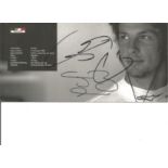 Motor Racing Jenson Button signed promotional biography card. Good Condition. All signed pieces come