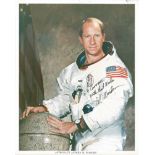 Al Worden Nasa Astronaut Signed 8x10 Promo Photo Dedicated. Good Condition. All signed pieces come