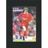 Football Steve McManaman signed colour magazine photo. Mounted to approx size 16x12. Good Condition.