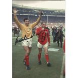 Football Gordon Banks and Ray Wilson signed 12x8 colour photo. Good Condition. All signed pieces