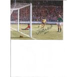 Football Autographed Alan Sunderland Photo, A Superb Image Depicting The Arsenal Centre-Forward