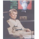 Dame Judi Dench signed 10 8 photo in character from James Bond. Good Condition. All signed pieces