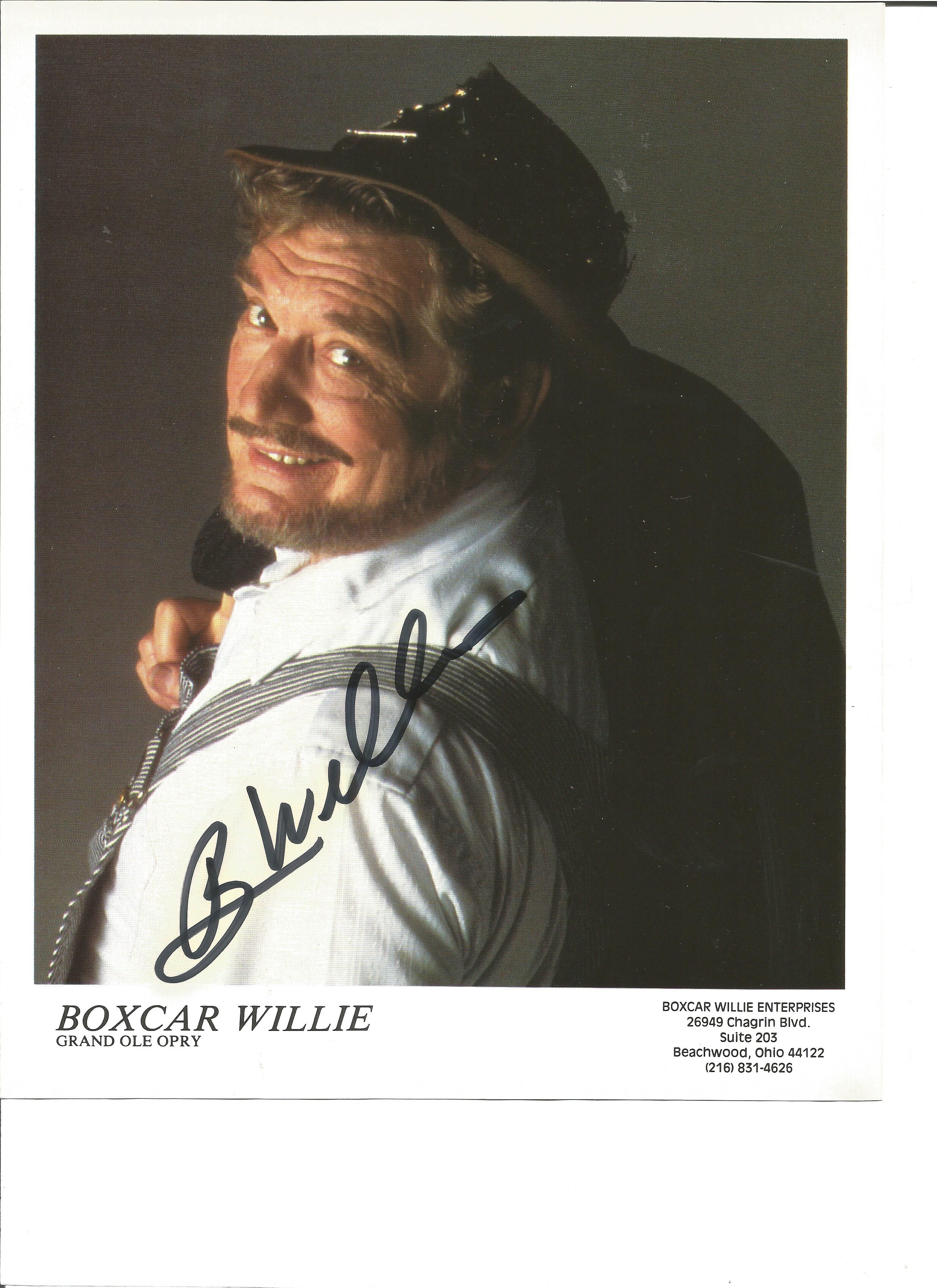 Music Boxcar Willie signed 10x8 colour photo. Good Condition. All signed pieces come with a