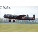 Ww2 Bomber Pilot 8x12 Inch Photo Signed By Rusty Waughman DFC, Who Flew Lancaster Bombers With No101