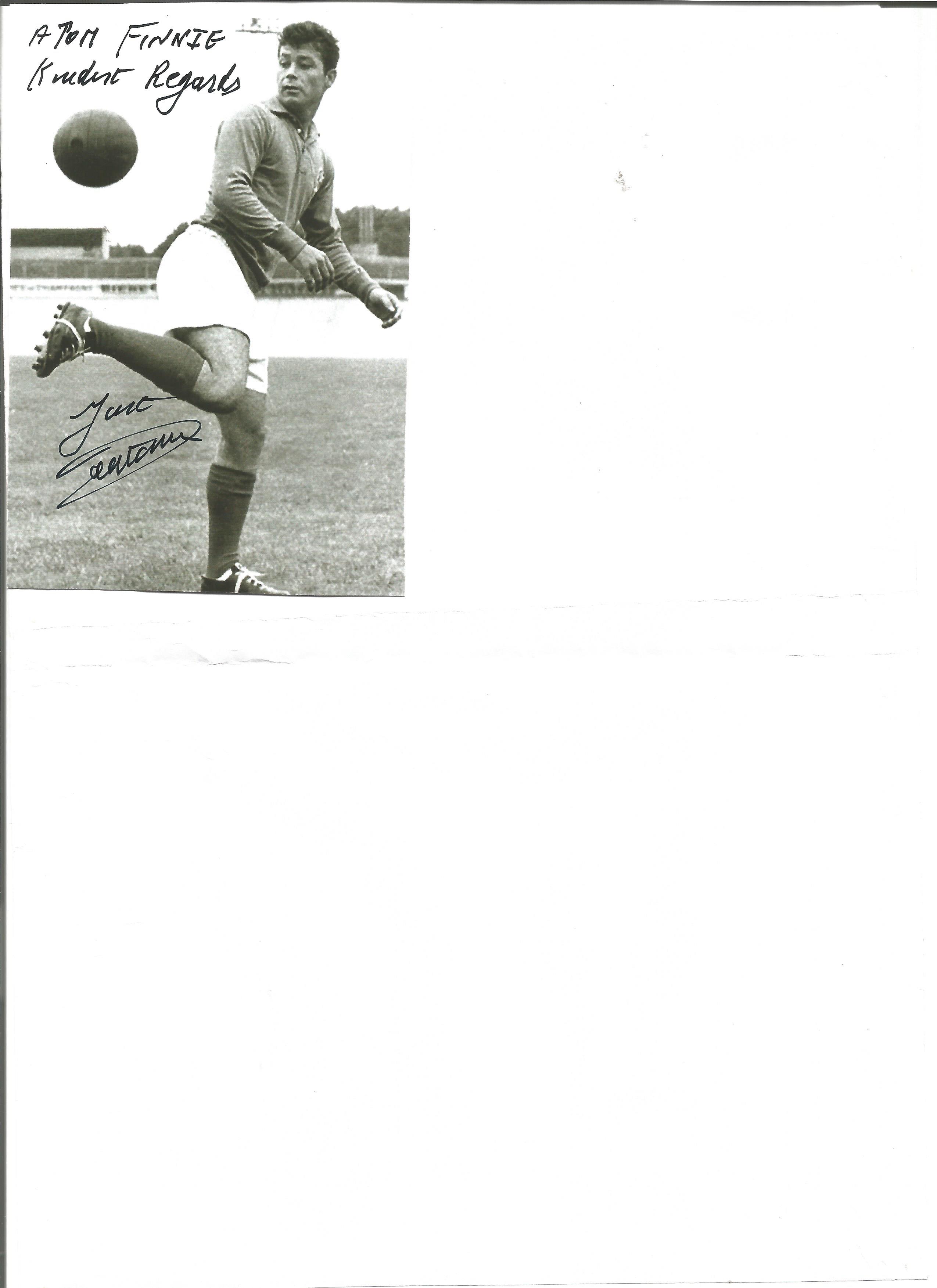 Football Autographed Just Fontaine Photo-Card, Depicting A Superb Image Showing The French Forward