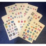 European stamp collection. 300+ stamps on loose album pages. Includes stamps from Austria,