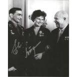 Cosmonauts Valentina Tereshkova Bykovsky genuine signed 10x8 b/w photo COA. Good Condition. All