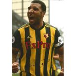 Troy Deeney signed 12x8 colour photo. English professional footballer who plays as a striker for and