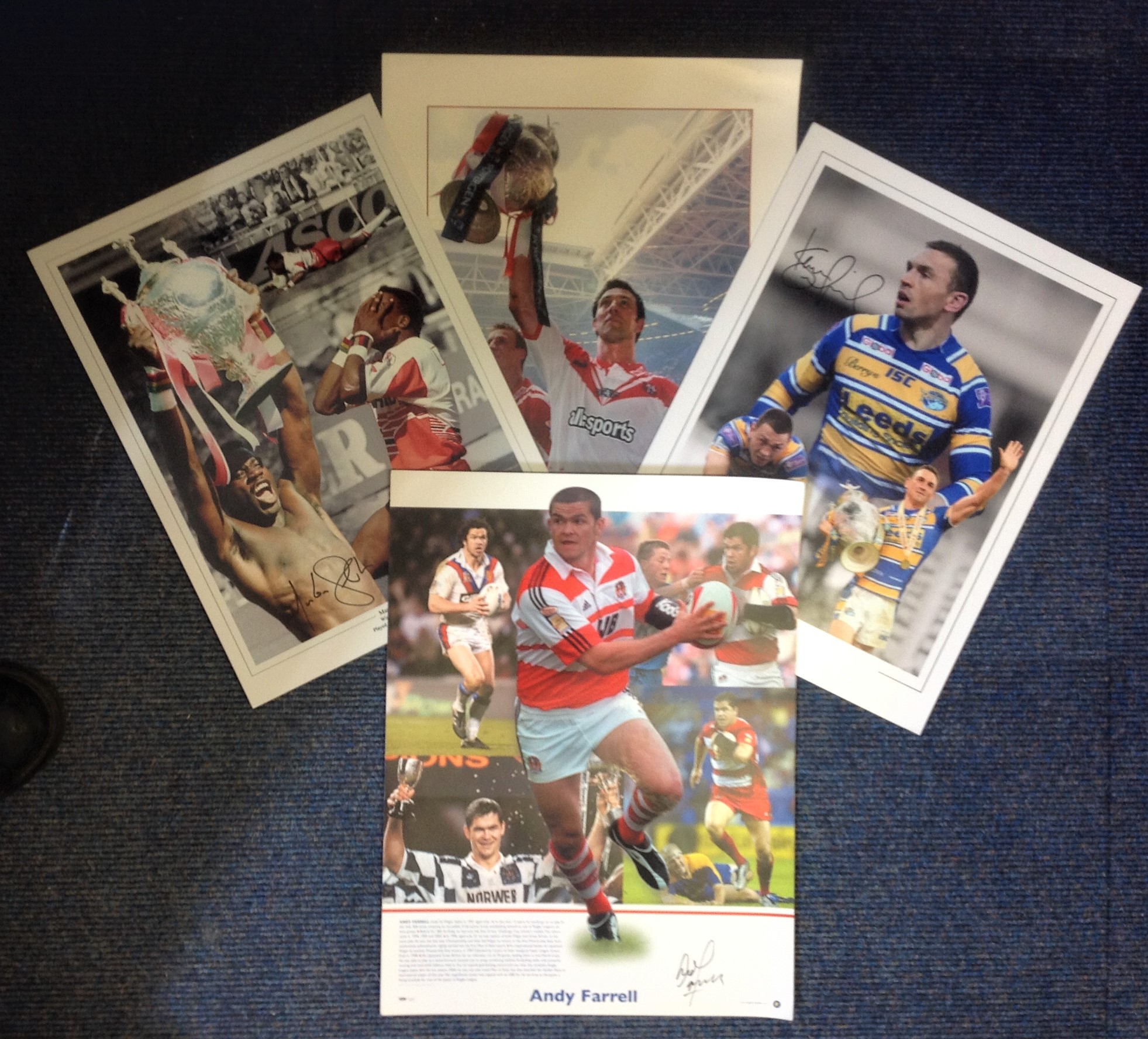 Rugby League legends collection four superb 16x12 signed colour montage photos from four of Englands