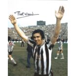 Bonny Moncur signed 10x8 colour football photo pictured celebrating while playing for Newcastle